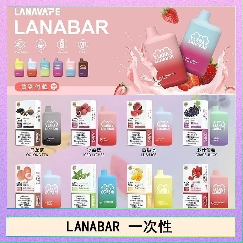 LANA BAR LANA BAR可充电一次性電子煙霧化5000口(3.0%)LANA BAR可充电一次性電子煙霧化5000口(3.0%)